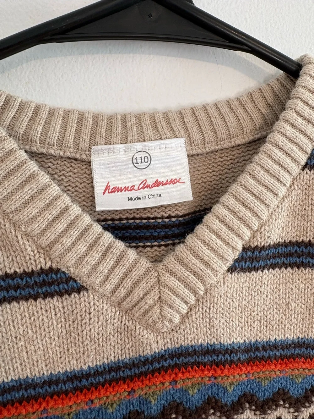 Hanna Andersson Fair Isle Sweater Vest Size 110 US boys 5 fall 100% Cotton